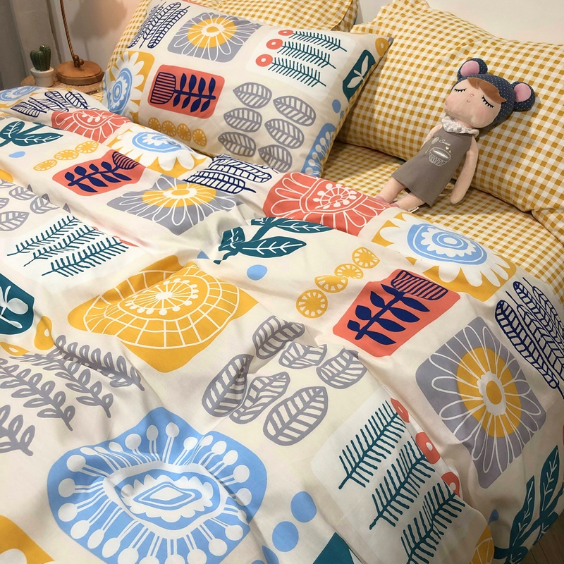 全棉碎花四件套100纯棉床单复古被套少女心公主风三4件套床上用品