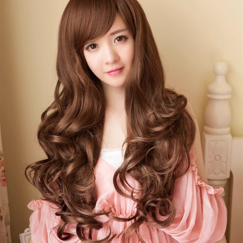 假发女长卷发大波浪蓬松逼真韩国女士自然长发斜刘海梨花头全头套