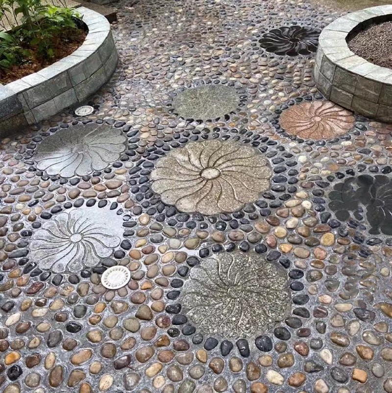 50斤鹅卵石铺路铺地庭院园林造景天然大小石头雨花石原石鹅软暖石