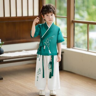 男童夏季汉服套装2024新款儿童中国风唐装男宝薄款男孩新中式古装