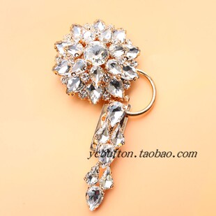 皮草扣子貂皮大衣领口的大扣水钻高档奢华卡子裘皮搭扣钮扣鸭嘴扣