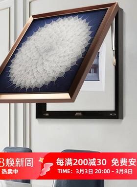 瑞杰 电表箱画《菩提树叶》推拉液压配电源画 遮挡开关立体装饰画