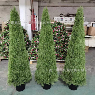 仿真松柏树 饰植物 锥形仿真松柏婚庆布置仿真绿植 家居酒店装