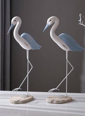 地中海风格海鸟摆件装饰品复古桌面摆台海鸥玄关电视柜家居摆设