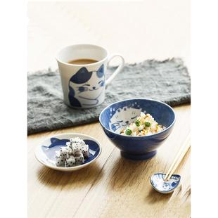 釉下彩卡通深盘菜盘餐具套装 日本进口儿童家用吃饭碗可爱盘子日式
