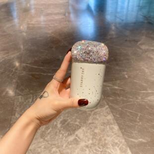 星空钻石水杯轻奢便携镶钻女生高颜值2025新款 迷你带钻保温杯韩式