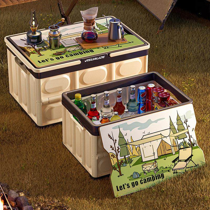 户外露营野餐收纳箱木盖折叠箱野营家用车载汽车后备箱手提收纳箱,收纳整理,吸尘器收纳架/盒/袋,淘宝优惠券,粉丝福利购,淘宝优惠卷