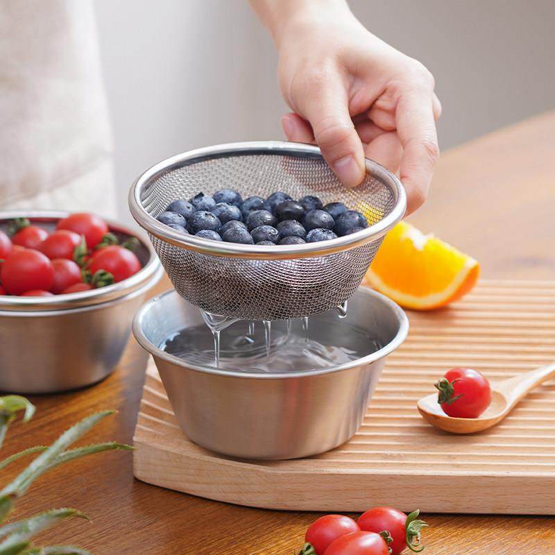 304不锈钢沥水篮套装双层厨房料理碗水果沥水盆洗米备菜过滤网筛,餐饮具,洗菜盆/沥水篮/漏水筛,淘宝优惠券,粉丝福利购,淘宝优惠卷