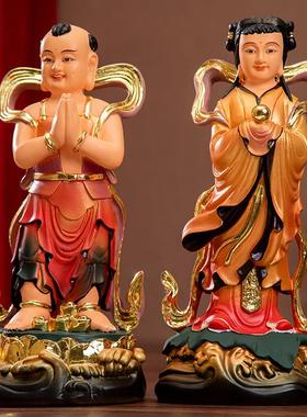 厂家直销金童玉女佛像善财童子善财龙子龙女观音佛像护法