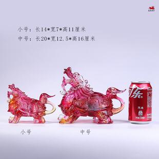 饰摆 琉璃龙龟四金钱摆件家居办公19神室招财工兽艺品龟书房玄关装