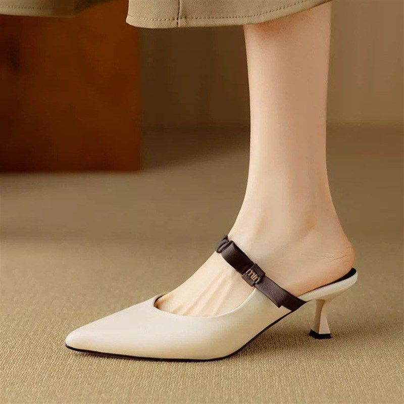 包头拖鞋女外穿一字带半拖后空2025夏季新款不累脚懒人凉拖高跟鞋,女鞋,包头拖,淘宝优惠券,粉丝福利购,淘宝优惠卷