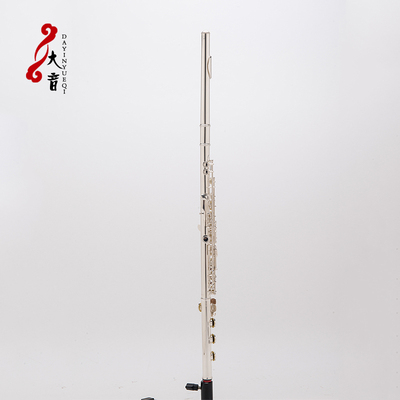 西洋吹奏乐器军乐队儿童成人长笛C调17闭孔白铜镀银初学E分割键盘