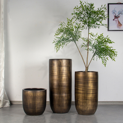 陶瓷落地花盆种植大口径缸盆古铜色花瓶庭院摆设客厅摆件装饰简约