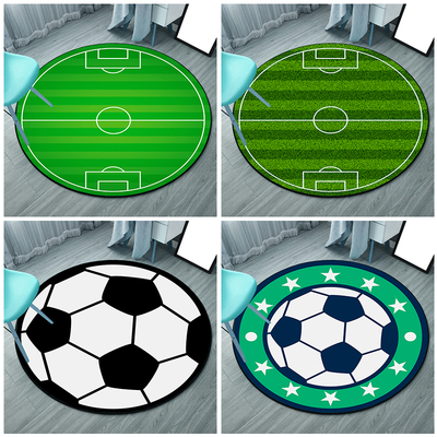 卡通儿童足球场圆形地垫卧室床边学习椅电脑椅转椅V吊篮架子鼓地