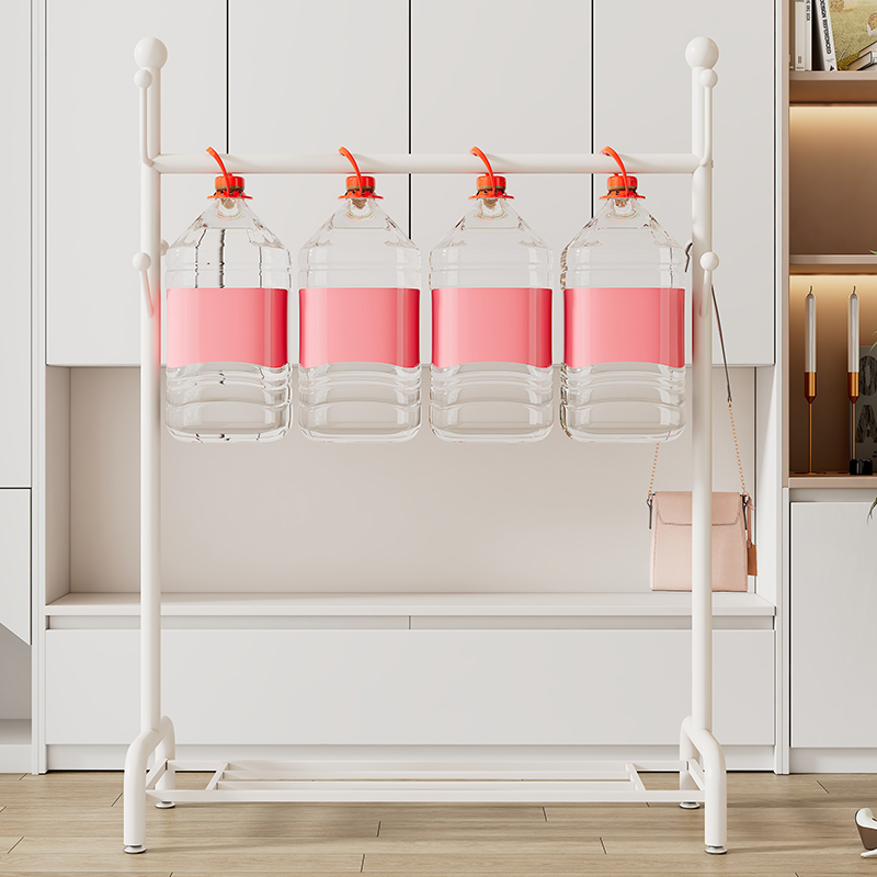 衣架落地式折叠单杆晾衣架卧室内小型挂衣架客厅奶油白简易衣帽间
