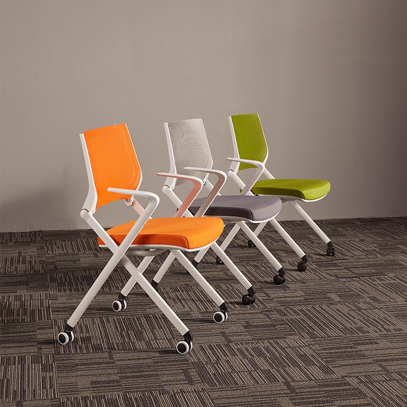I1培训椅子带桌板写字板会议椅折叠办公椅靠背椅可移动新闻椅电脑