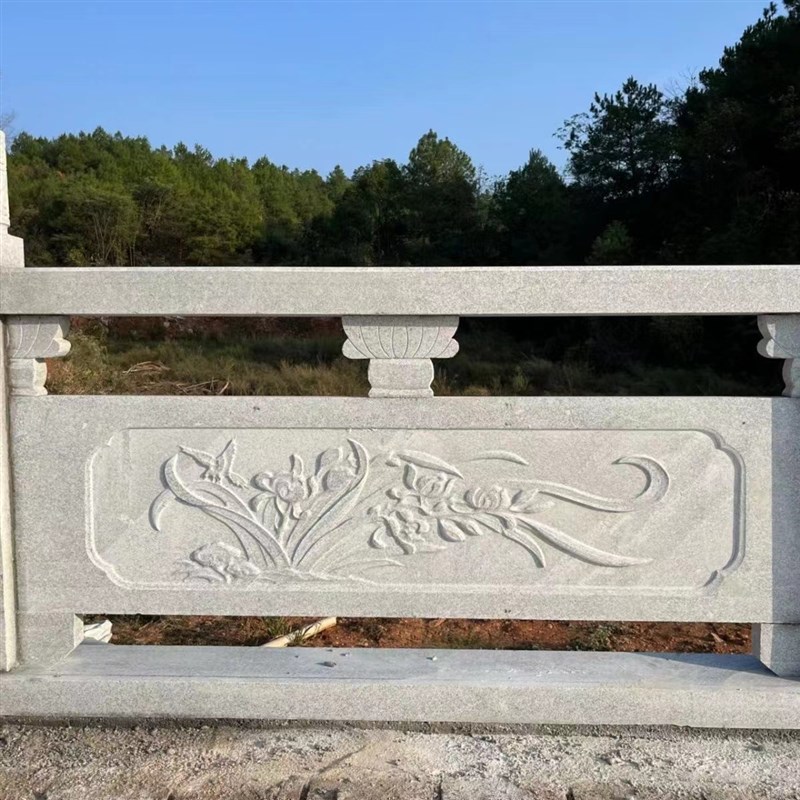 花岗岩大理石芝麻灰栏杆河道石护栏广场雕花栏板汉白玉升旗台围栏