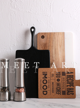 现代简约样板间厨房m台面饰品 大理石砧板餐板蛋糕托盘 软装组合