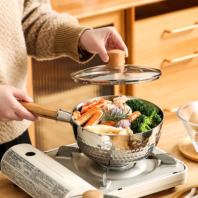 致想 304不锈钢日式雪平锅家用小奶锅辅食锅汤锅泡面锅电磁炉小锅