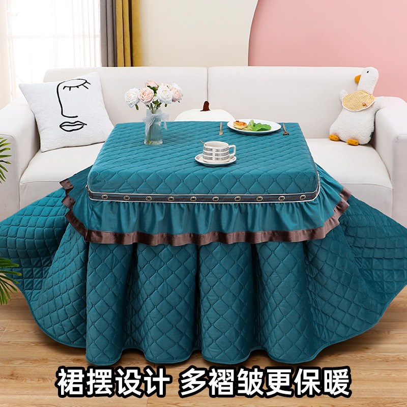 烤火桌罩套正方形加绒加厚烤火炉桌布罩烤火罩被冬季取暖电炉罩套