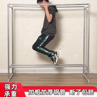 镀锌钢管室内简易多功能晾衣架卧室落地家用挂衣架子带防尘罩新款
