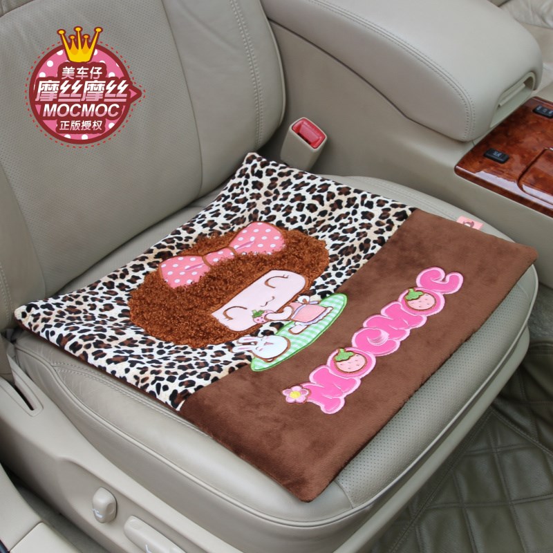 卡通汽车用品短毛绒坐垫居家汽车两用女性可爱无靠背方形座垫车垫