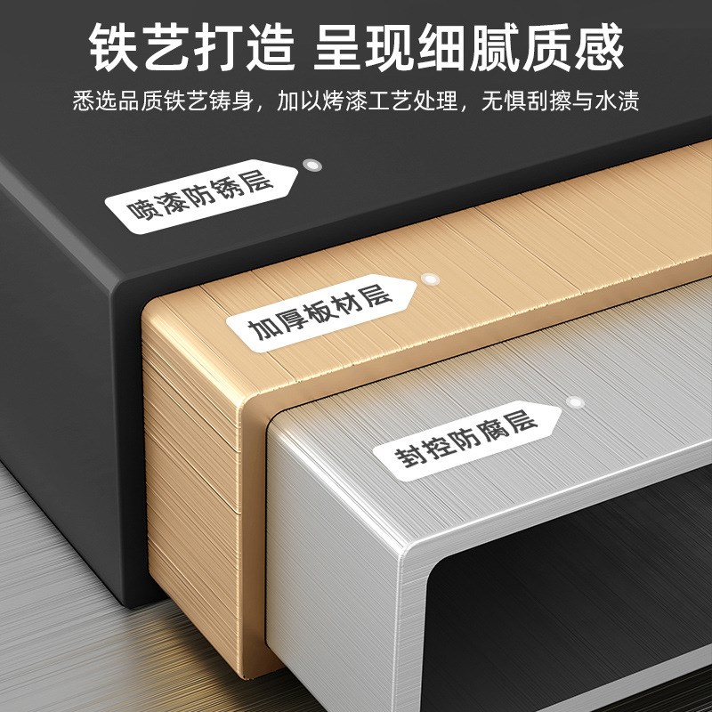 奶油风边几沙发边柜带轮岩板小茶几客厅家用简约铁艺置物架床头柜