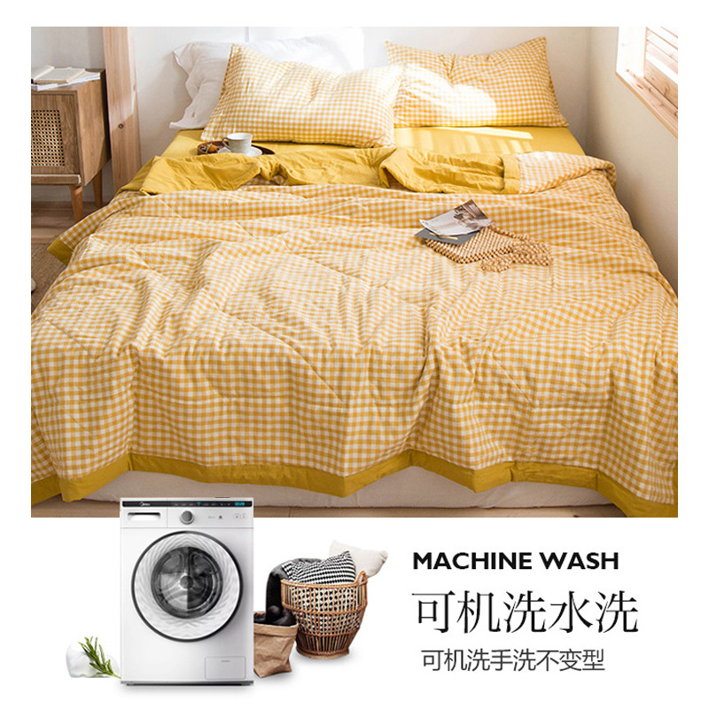 全棉夏被空调被宿舍单人夏季家y用夏凉被薄被子被芯四件套春秋被
