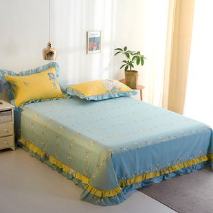 双人花边床单被罩春秋款 韩版 四件套全棉不起球床上用品网红款