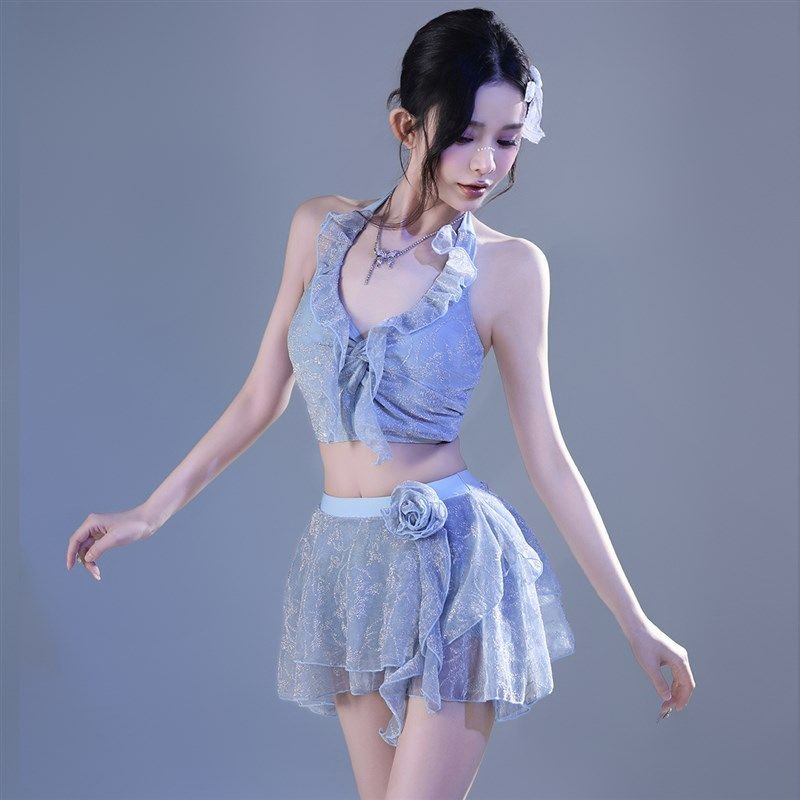 花房姑娘泳衣女2025新款纯欲风显白绝美分体泡温泉带胸垫小胸聚拢,运动/瑜伽/健身/球迷用品,分体泳衣,淘宝优惠券,粉丝福利购,淘宝优惠卷