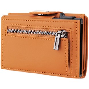 防盗刷弹出式金属多卡位卡片包男款拉链零钱夹钱包卡套夹大容量新