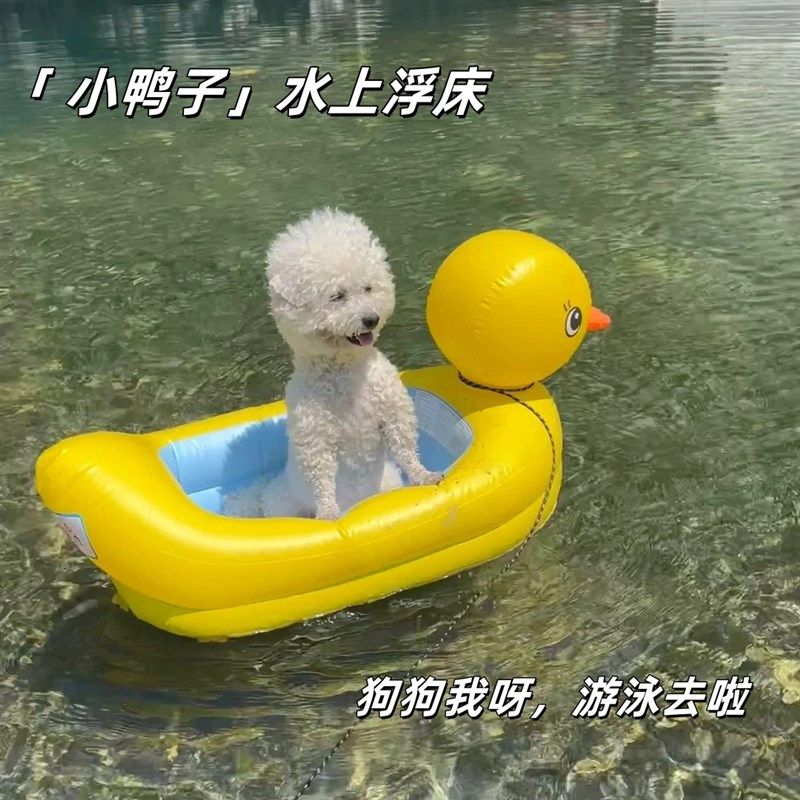 宠物水上充气浮床儿童游泳圈宠物小船浮排气垫充气洗澡盆儿童浴盆