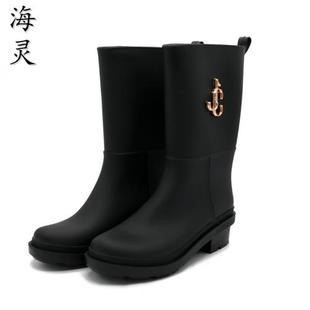 胶鞋 雨鞋 外穿雨天漂亮防水防滑中筒I水靴雨靴女夏季 女时尚 防水 款