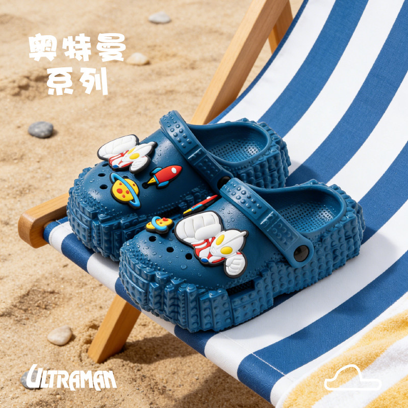 儿童洞洞鞋男童2026夏季新款卡通可爱室内防滑软底宝宝沙滩凉拖鞋