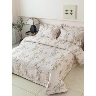 欧式床盖三件套绗缝男四季通用双人床盖单件7x7榻榻米床铺盖套件