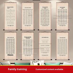 姓氏家风家训家规祖训家居客厅挂画励志书法中式玄关绢布卷轴字画