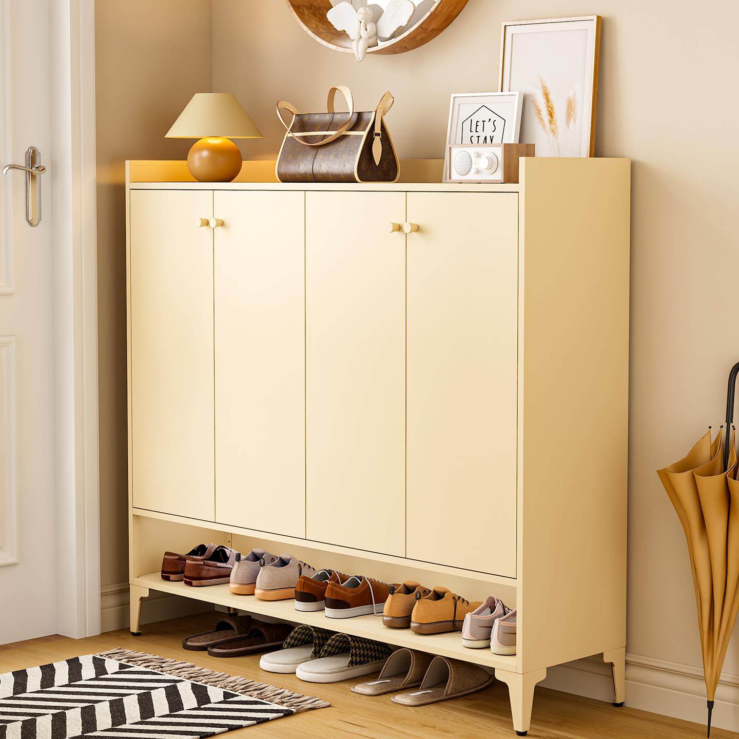 家用新款入户钢制鞋柜门口玄关靠墙入门门外楼道走廊防尘一体鞋架,收纳整理,鞋柜,淘宝优惠券,粉丝福利购,淘宝优惠卷