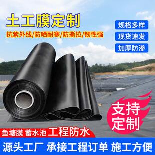 土工膜黑膜沼气池化粪池鱼虾塘河道护坡氧化塘垃圾填埋HDPE防渗膜