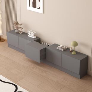 2025新款落地实木电视柜客厅家用小户型收纳储物窄柜一体隐藏插座