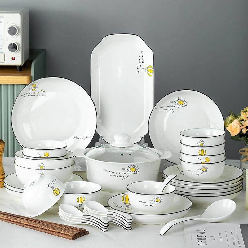 碗家用2024新款碗碟简约现代餐具创意套装组合碗盘碗筷碟家用中式