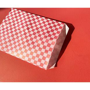 100个红格子ins饼干 干夏威夷果巧克力面 面包烘焙包装纸袋喜糖棋