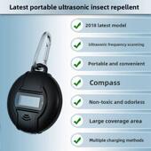 老鼠害虫驱蚊器Q 苍蝇 便携式 超声波驱蚊器USB太阳能可充电跳蚤
