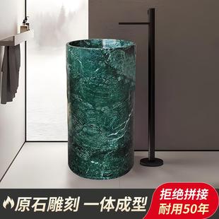 原石洗手盆 天然大理石轻奢轻奢一体立柱盆酒店会所卫生间落地式