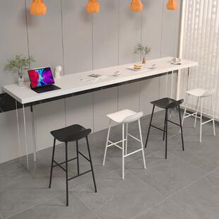 网红实木吧台桌椅家用阳台靠背轻奢高脚椅商用奶茶店咖啡桌椅组合