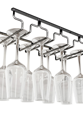 黑色304不锈钢红酒杯架子红酒杯架倒挂酒杯架家用悬挂高脚杯挂架