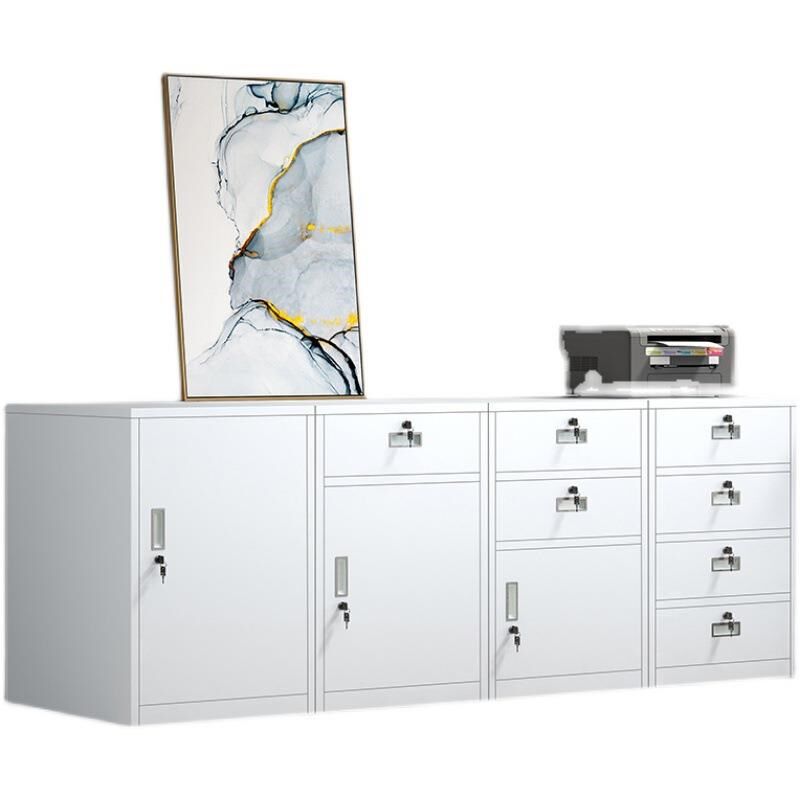 带锁文件柜铁皮小矮柜钢制资料办公柜子储物桌下抽屉柜床头收纳柜