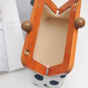 20cm半圆方形木头口金材料包 刺绣DIY配件材料免剪裁免熨烫