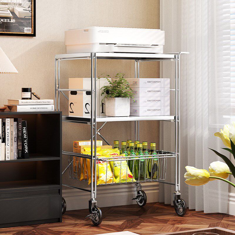 可移动打印机置物架落地办公室桌下文件资料杂物收纳W复印机放置