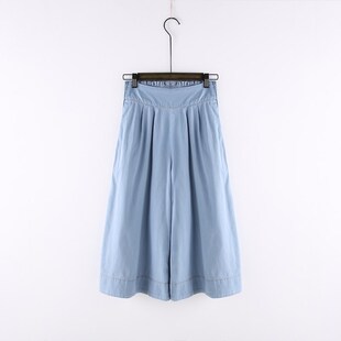 牛仔阔腿裤女薄款夏季新款裤裙女宽松韩版七分裤百搭学生直筒裤裙