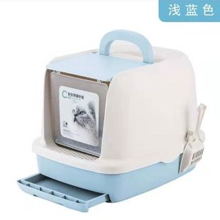 双层猫砂盆 大号抽屉式减少带出防溅全封闭松木猫砂盆猫厕所